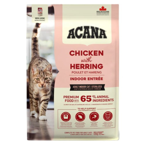 ACANA 4.5kg Chicken with Herring ((Indoor Entree)) Adult Cat / Sterilized 愛肯拿 室內貓 成貓糧 4.5kg {原裝行貨} 新包裝 (ACIE45K) 